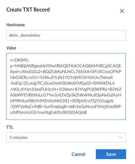 Create a DKIM Record